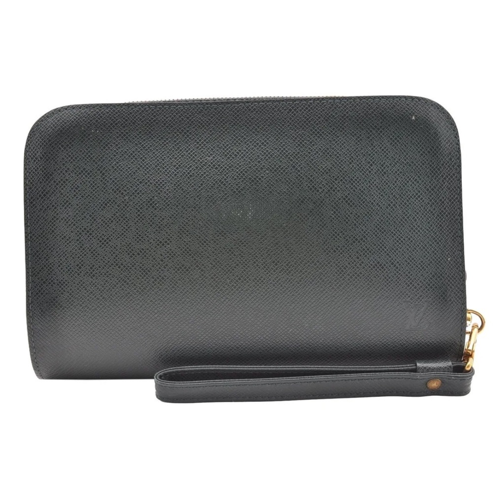 Authentic Louis Vuitton Taiga Baikal Clutch Bag Green
